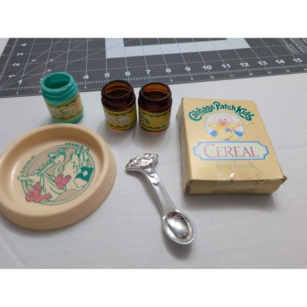 Cabbage Patch Kids 1983 OOA food bowl spoon ceral jars lot of‎ 6 vintage